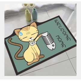 Cartoon Welcome Entrance Doormats Carpets Rugs For Home Bath Living Room Floor Stair Kitchen Hallway Non-Slip Cat Dog Pet Gamer