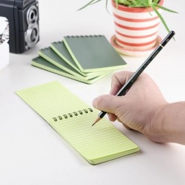 Writing Paper in Rain Waterproof Notebook Steno Pads Lightweight Green Cover with Grid Notepad for Outdoors Activities Recording