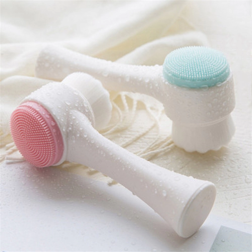 Silicone Face Cleansing Brush Double-Sided Facial Cleanser Blackhead Removal Pore Cleaner Exfoliator Face Scrub Skin Care Tool